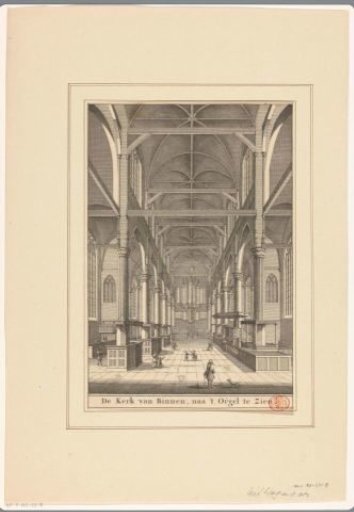Interior of the Old Church in Amsterdam, viewed towards the organ