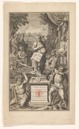Title Print for Portfolio 24 of the Atlas Ottens (Amsterdam, Part 5: Non-Reformed Churches, Synagogues, Religious Practices and Old Monasteries)