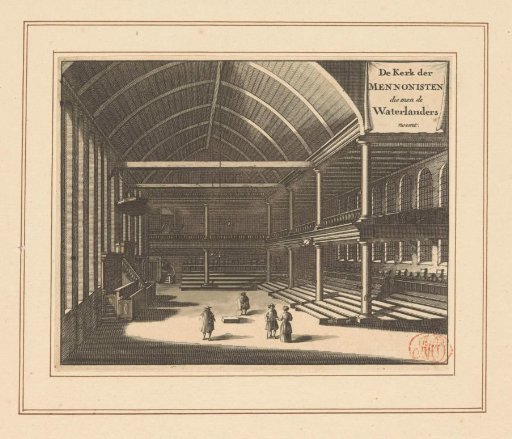 Interior of the Mennonite Church 'At the Tower' in Amsterdam