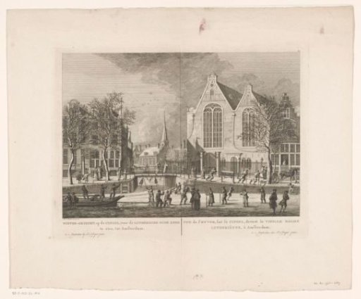 Winter View of the Singel, in Front of the Old Lutheran Church, Amsterdam