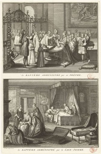 Catholic baptism by a priest / Catholic baptism by a midwife