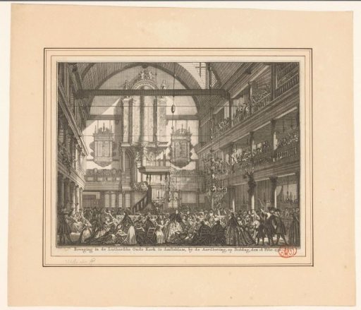 Commotion in the Old Lutheran Church in Amsterdam during the earthquake of 18 February 1756