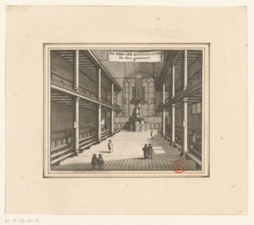 Interior of the Mennonite Church De Zon in Amsterdam