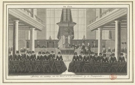 Breaking of the bread during the Holy Communion in the Mennonite Church De Zon in Amsterdam