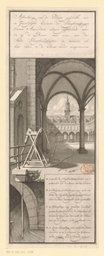 Demonstration of the hose fire engines on the inner courtyard of the Exchange in Amsterdam, ca. 1670-1680