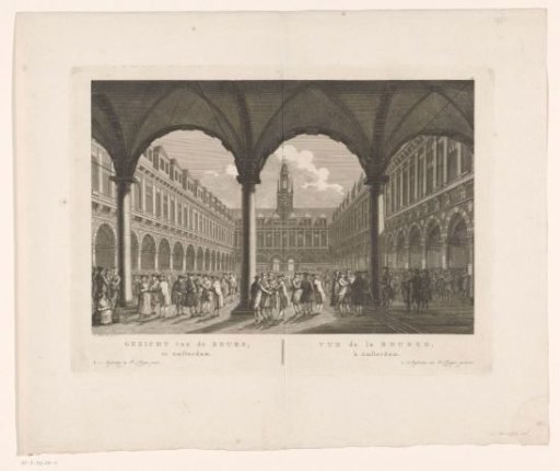 View of the courtyard of the Exchange of Hendrik de Keyser in Amsterdam