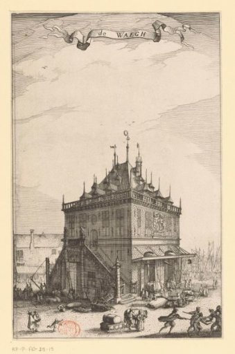 View of the Waag on the Dam in Amsterdam