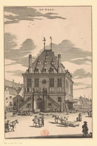 View of the Waag on the Dam in Amsterdam