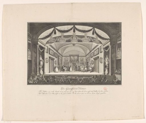 Theatre with stage scenery: The Upholstered Room