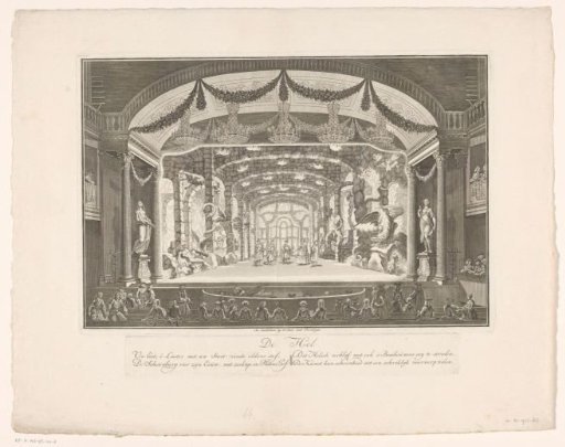 Theatre with stage scenery: Hell