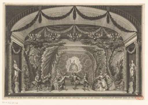 Performance at the reopening of the theatre on the Keizersgracht, Amsterdam, 1749