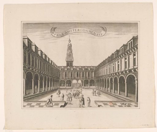 View of the courtyard of the Exchange of Hendrik de Keyser in Amsterdam