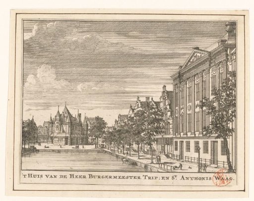 View of the Kloveniersburgwal with the Trippenhuis and the Waag on the Nieuwmarkt
