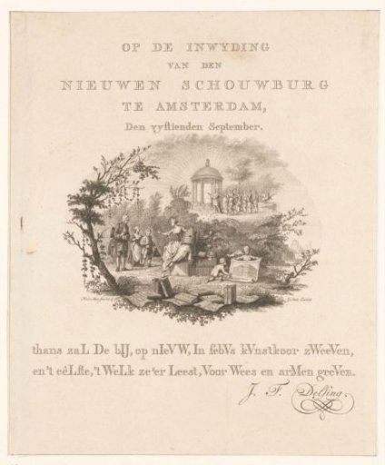 Timepiece on the inauguration of the theatre on the Leidseplein in Amsterdam, 1774