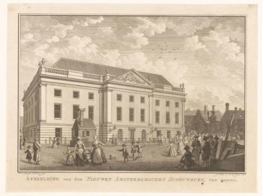 View of the front of the theatre on the Leidseplein in Amsterdam, 1774