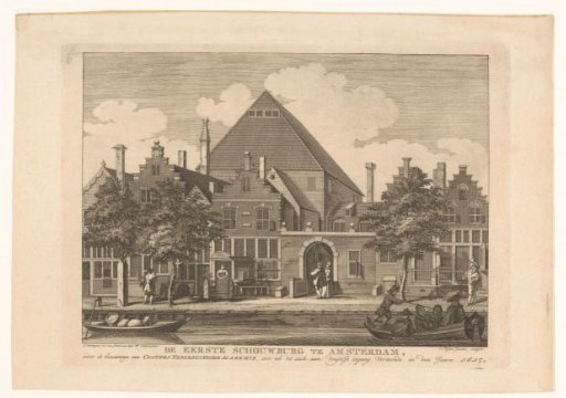 View of the Netherlands Academy of Samuel Coster on the Keizersgracht, 1617