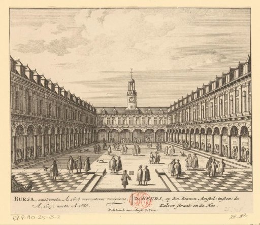 View of the courtyard of the Exchange of Hendrik de Keyser in Amsterdam