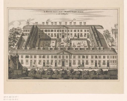 Bird's-eye view of the Huiszittenweduwenhof (Chartreusehof) in Amsterdam