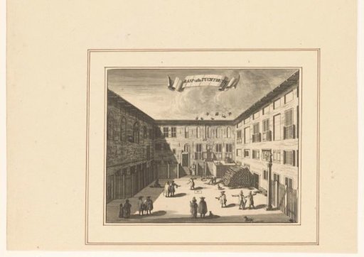 View of the courtyard of the Rasphuis in Amsterdam