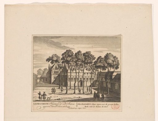 View of the courtyard of the Leprozenhuis in Amsterdam