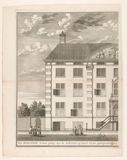 View of the front facade of the Corvershof in Amsterdam (left part)