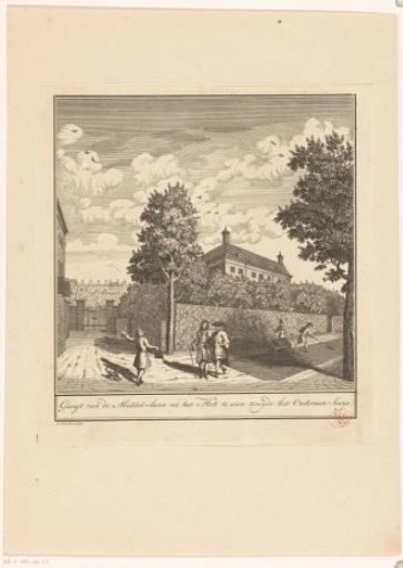 View of the back and part of the garden of Corvershof in Amsterdam