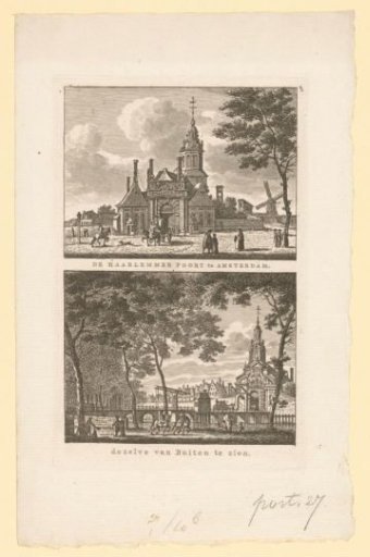 Two views of the Haarlemmerpoort in Amsterdam