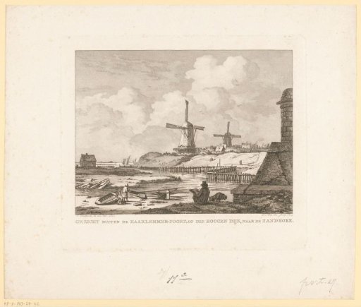 View outside the Haarlemmerpoort in Amsterdam with a seated draftsman