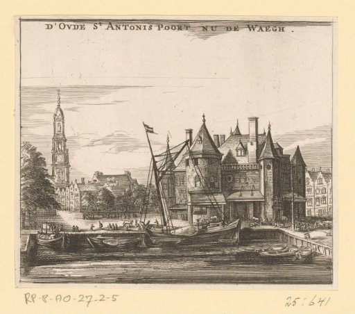 View of the Waag on the Nieuwmarkt in Amsterdam