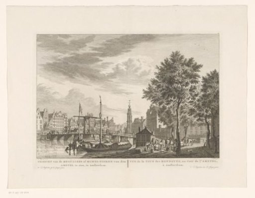 View of the Munttoren in Amsterdam, seen from the 's-Gravelandseveer