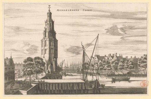 View of the Montelbaanstoren in Amsterdam