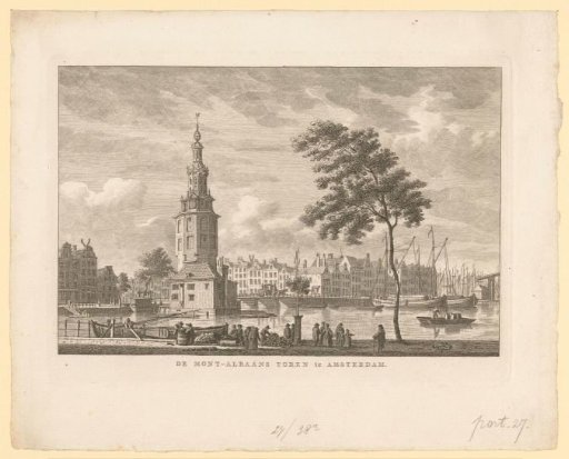 View of the Montelbaanstoren in Amsterdam