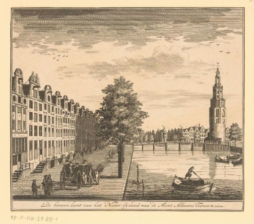 View of the interior and the Montelbaanstoren in Amsterdam
