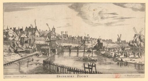 View of the Second Regulierspoort in Amsterdam