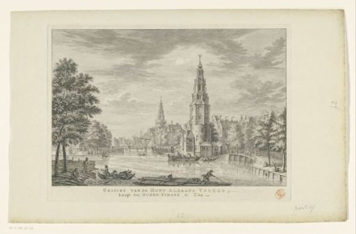 View of the Montelbaanstoren in Amsterdam