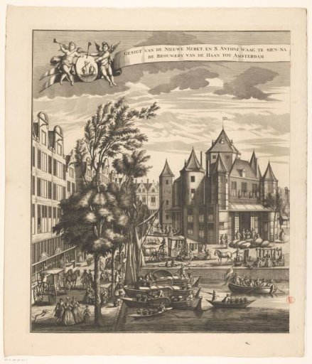 View of the Nieuwmarkt in Amsterdam (left part)