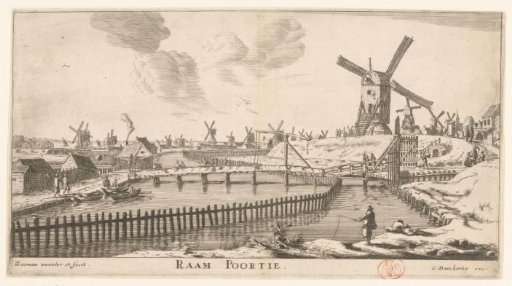 View of the Raam Gate in Amsterdam