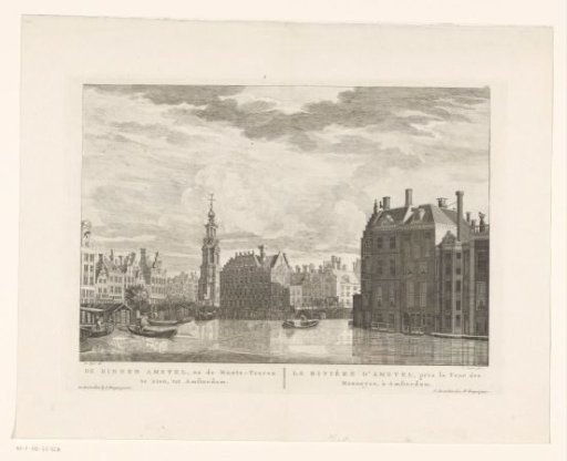 View of the Binnen-Amstel and the Munttoren in Amsterdam
