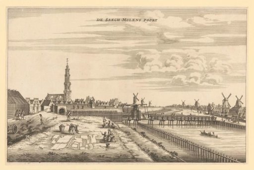 View of the Zaagmolenpoort in Amsterdam