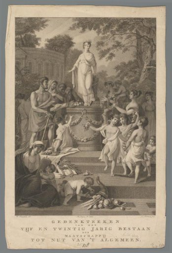 Allegory on the 25th anniversary of the Society for the Benefit of the Public, 1809