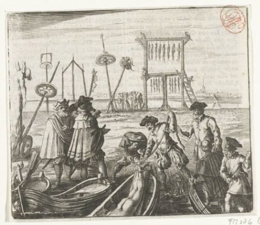 The bodies of the Anabaptists on the gallows field, 1535