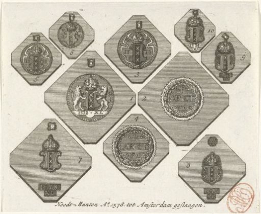 Ten emergency coins from Amsterdam, 1578