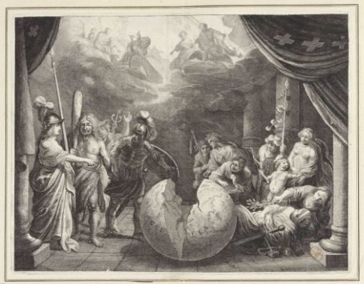 Hercules consults with Mars and Minerva
