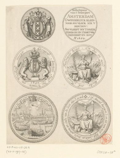 Three Medals on the Siege of Amsterdam by William II, 1650