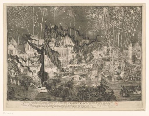 Fireworks in Honor of the Coronation of William III and Mary II as King and Queen of Great Britain, 1689