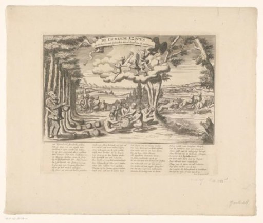 The Laughing Aesopus at the Cabbage Meal at the Farewell of the Actie Apes, 1720