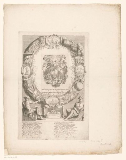Title Print of the Actie Stall or the Forecourt of Quinquenpoix, 1720