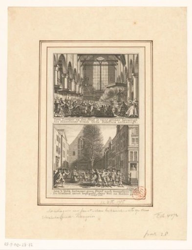 Attack on the preacher J.H. François in the Walloon Church / Unrest at the Walloon Church after the attack, 1755