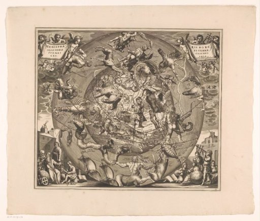 Celestial map with the northern constellations