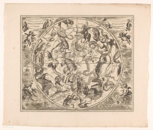 Celestial map with the southern constellations